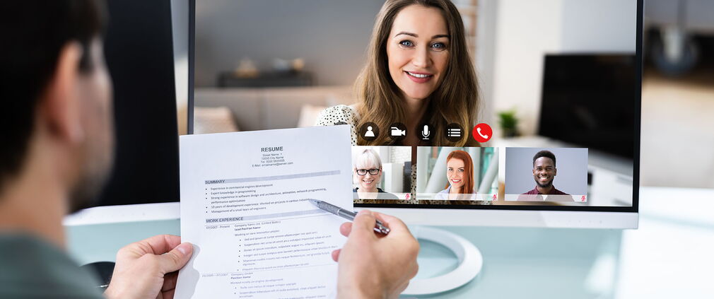 Virtueller Webcast zum Vorstellungsgespräch mit Online-Videokonferenz