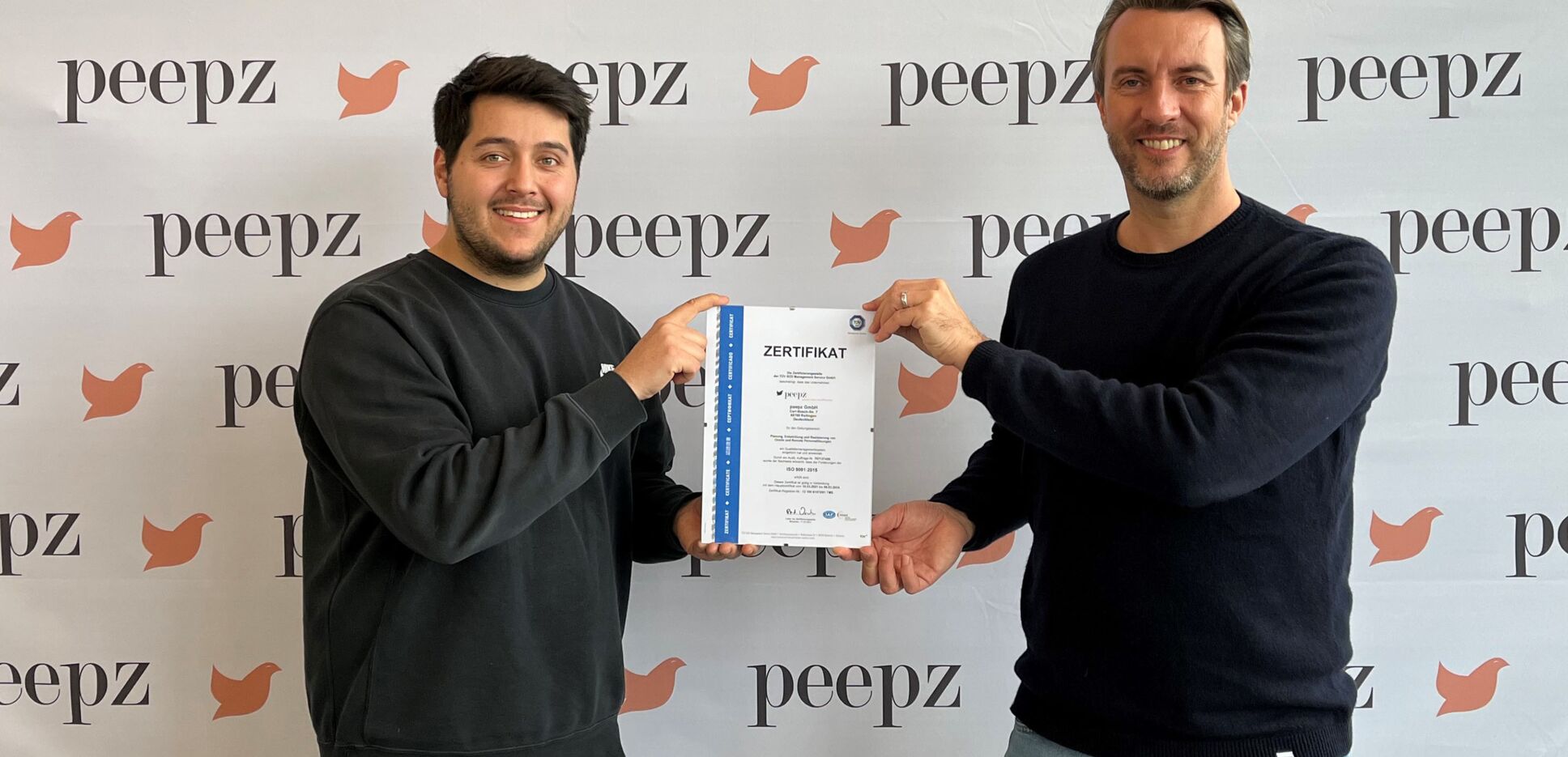 Das ISO 9001 Zertifikat der peepz GmbH