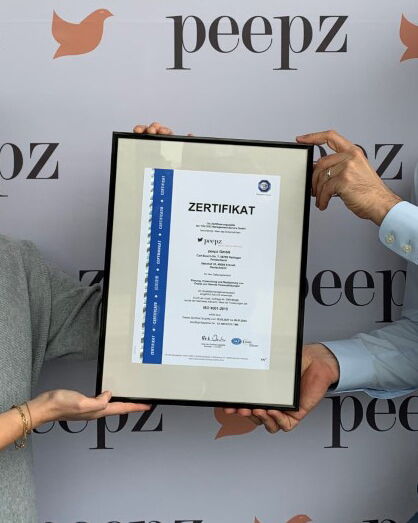 Das ISO 9001 Zertifikat der peepz GmbH